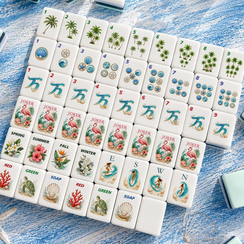 Coastal Mah Jong Tiles - Etsy