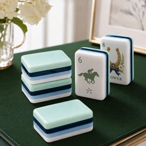 American Mahjong Set,160 Tile Acrylic Set, UV Printed Mahjong Game, Horse Ranch Equestrian Style, Cowboy Cowgirl Gift, Western Game Night