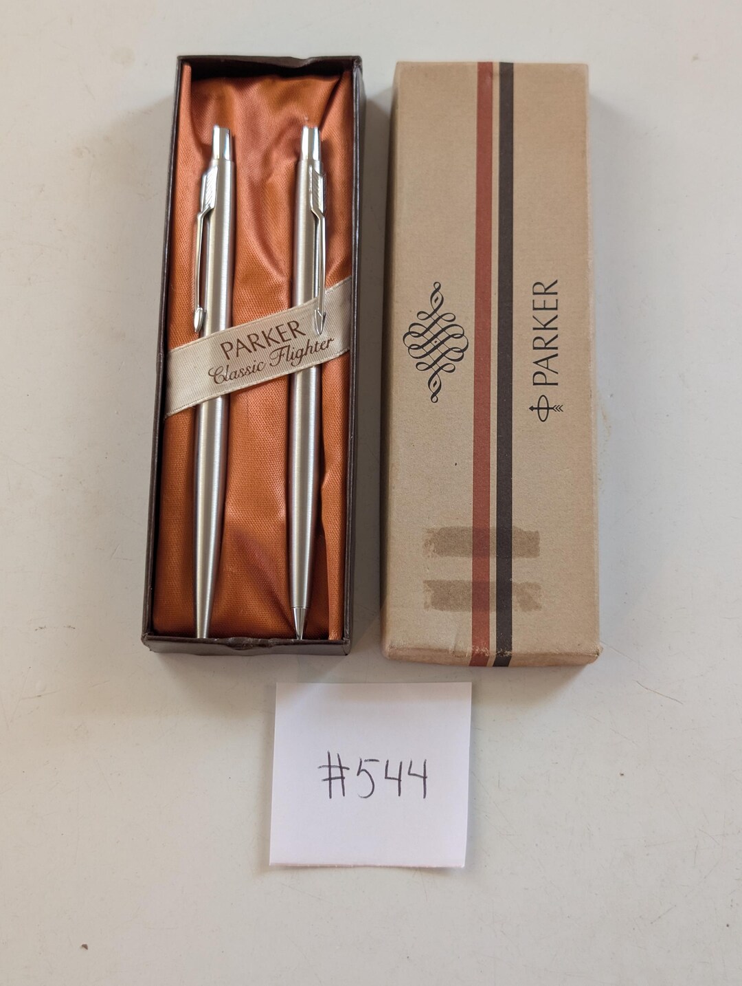 Vintage Parker Classic Flighter Pen and Pencil Set in Original Box Mid ...