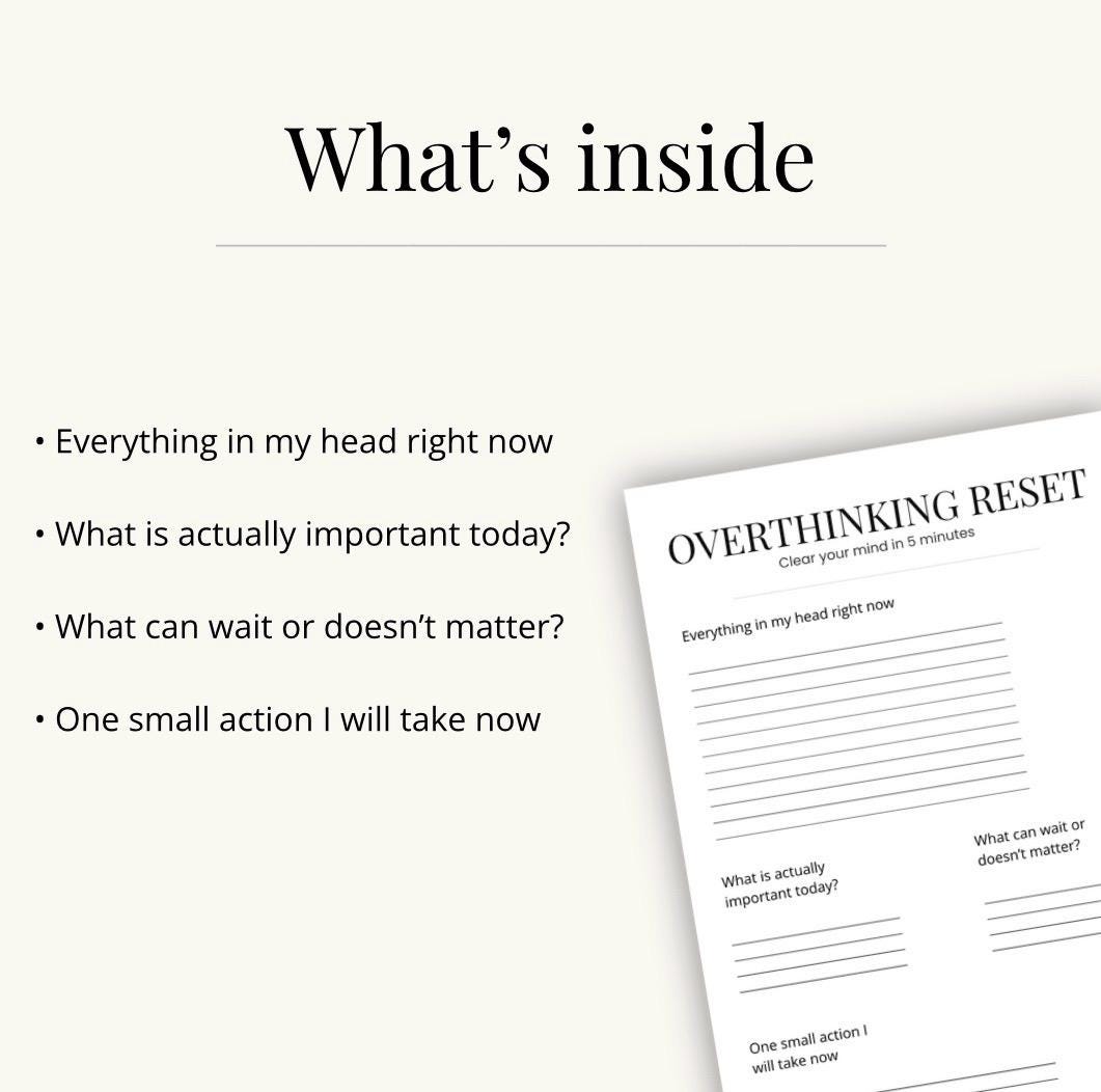 Overthinking Brain Dump Printable – Racing Thoughts Worksheet – Mind ...
