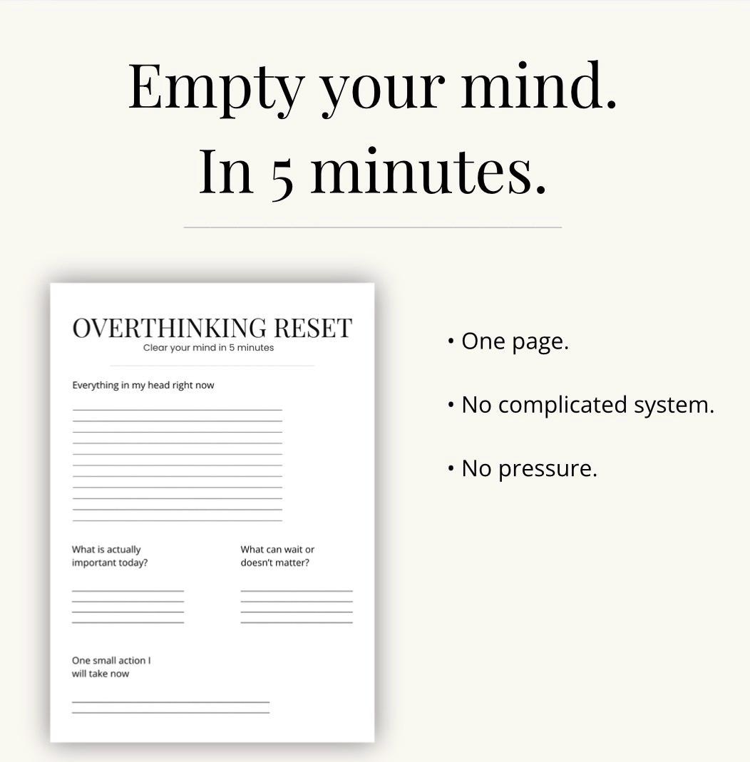 Overthinking Brain Dump Printable – Racing Thoughts Worksheet – Mind ...