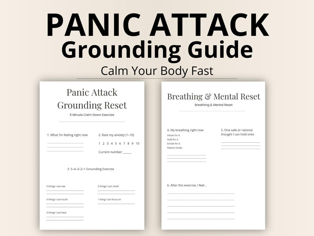 Panic Attack Reset Printable – 5 Minute Grounding Worksheet PDF – 54321 ...