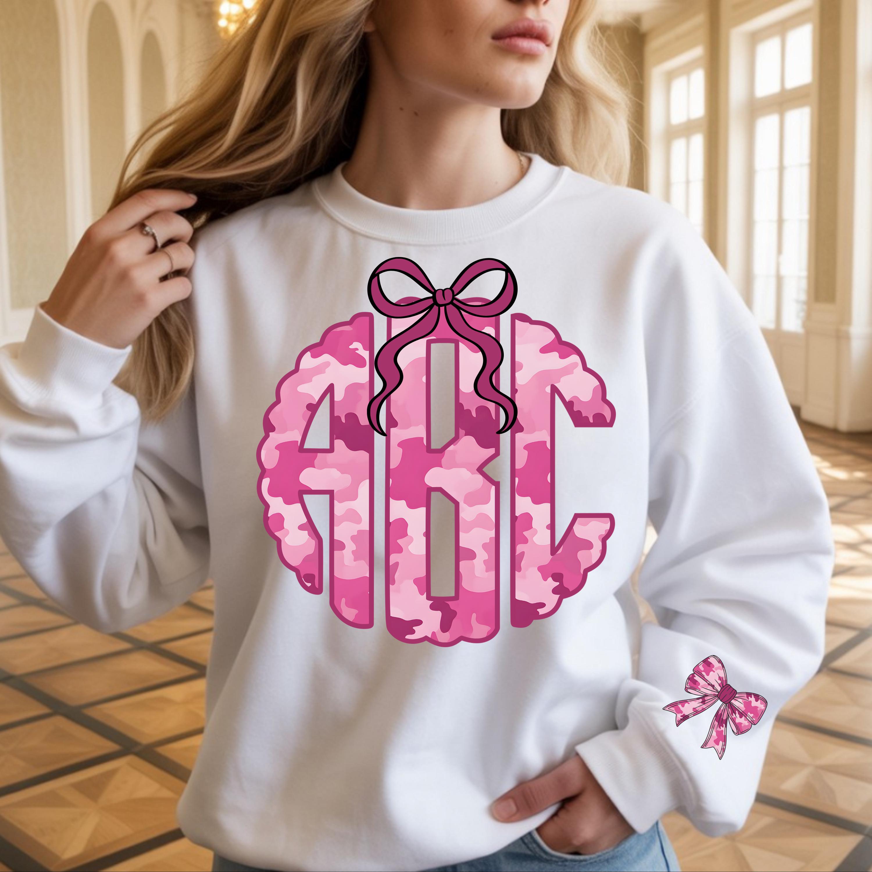 Pink Camo Monogram PNG | Scalloped Monogram (digital Download) - Etsy