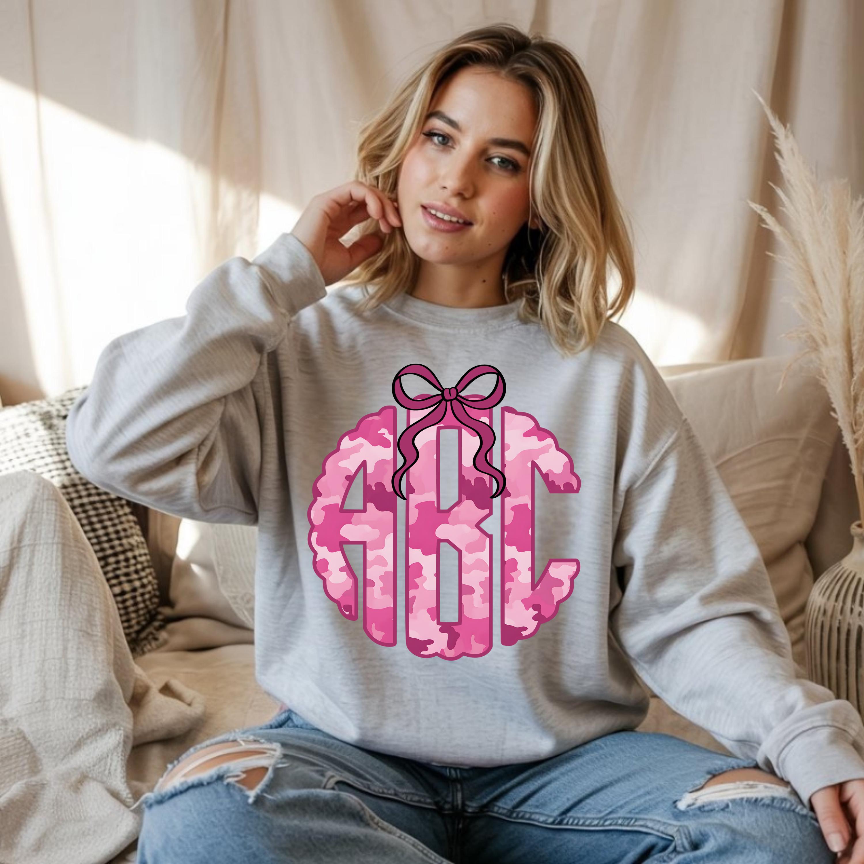 Pink Camo Monogram PNG | Scalloped Monogram (digital Download) - Etsy