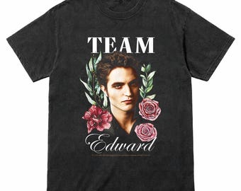 Camiseta de la película "Twilight Team Edward Floral Illustration Vampire Crush"