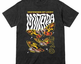 Camiseta retro de la película Godzilla Mothra Defensora de la Luz