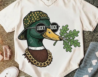 Diseño PNG de Pato de la Suerte para el Día de San Patricio (Descarga digital)