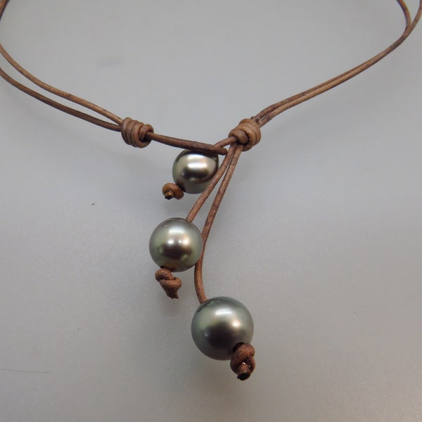 Tahiti Pearl Choker or Lariat Necklace