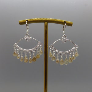 Champagne Diamond Quartz Chandelier Earrings