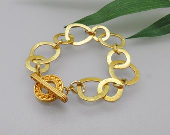 Vermeil Armband gebürstet Silberringe