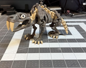 Articulated Skeleton Sabertooth Tiger – Poseable 3D Printed Smilodon Desk Toy