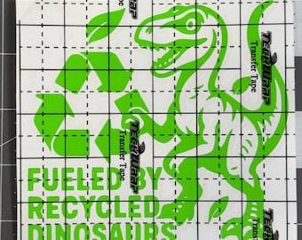 Recycled Dinosaurs Velociraptor Decal – Eco-Friendly Car Truck Sticker