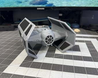 3D Printed TIE Advanced x1 Model – Sci-Fi Starship Desk Decor – Star Wars Inspired Display –  PLA Collectible