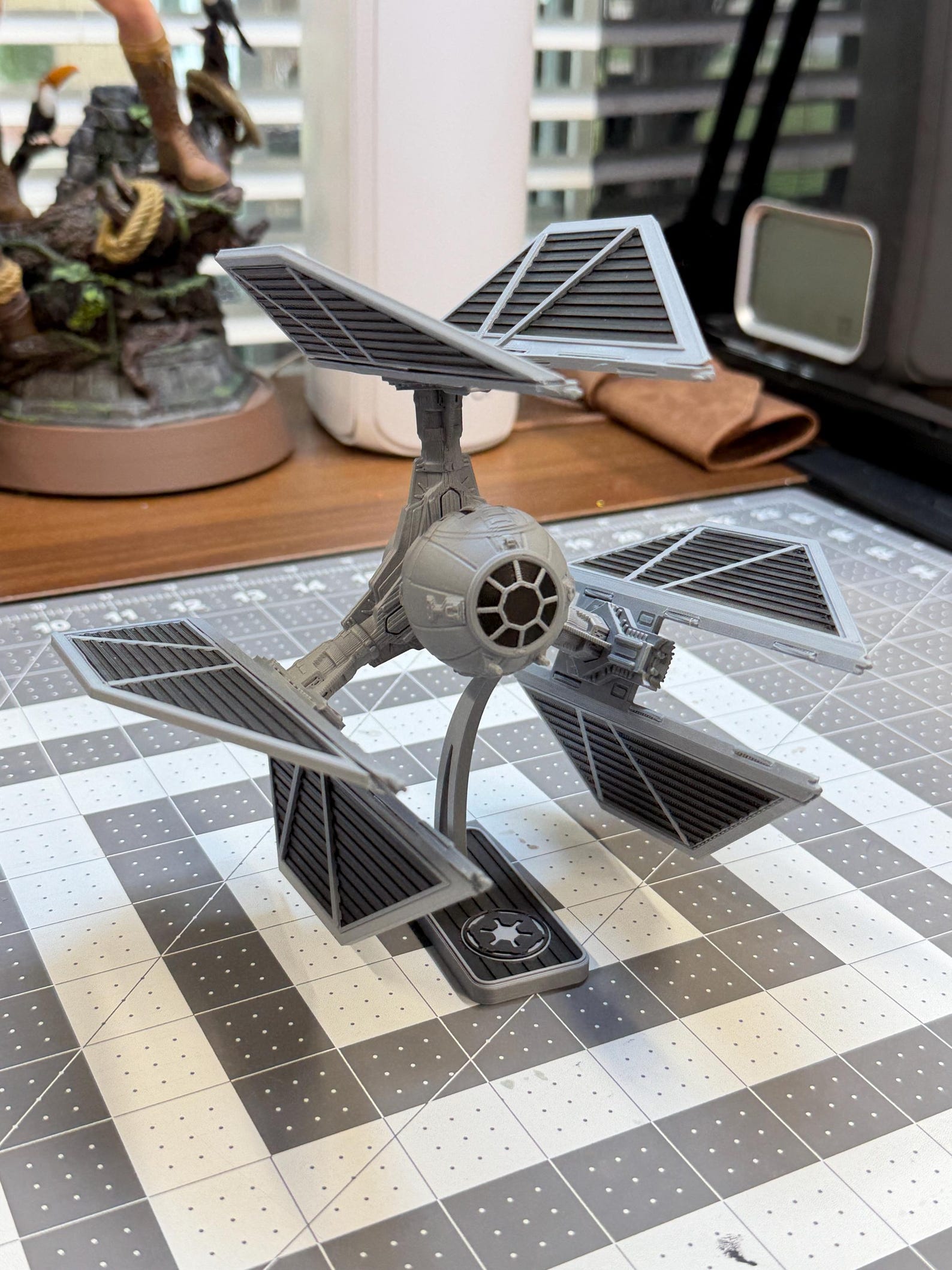 3D Printed TIE Defender Model | Starfighter Display, Sci-Fi Desk Decor