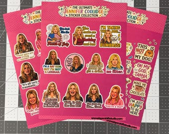 Jennifer Coolidge Sticker Sheet – White Lotus, Legally Blonde Quotes (Water-Resistant Vinyl)