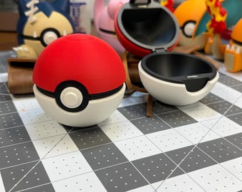 3D Printed Magnetic Poké Ball Storage Case | Opening Display Organizer, Gamer Gift