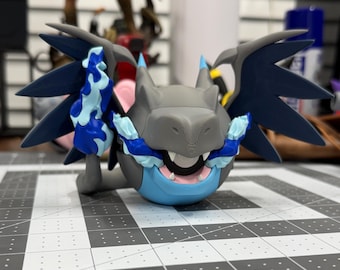 Mega Charizard X Poké Ball Display | 3D Printed Dragon Desk Model