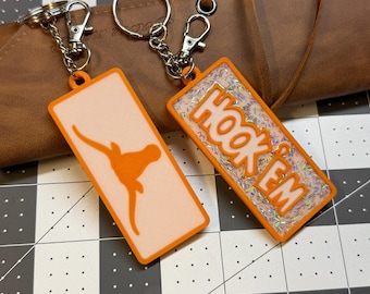 3D Printed Longhorn Keychain – Texas Hook Em Hand Sign Accessory