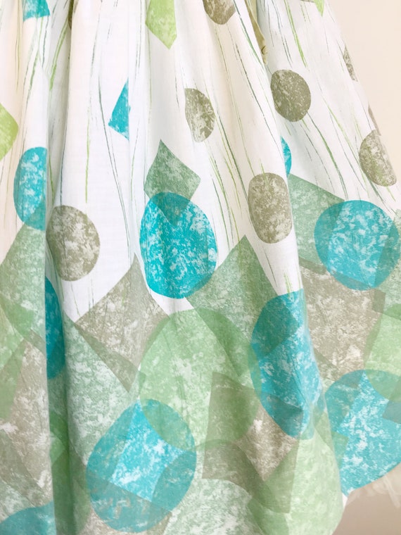 50s Vintage Abstract Geometric Shapes Border Prin… - image 2