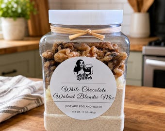 White Chocolate Walnut Blondie Mix in Jar – Gourmet Bakery‑Style Blondies – Coffee Pairing Dessert