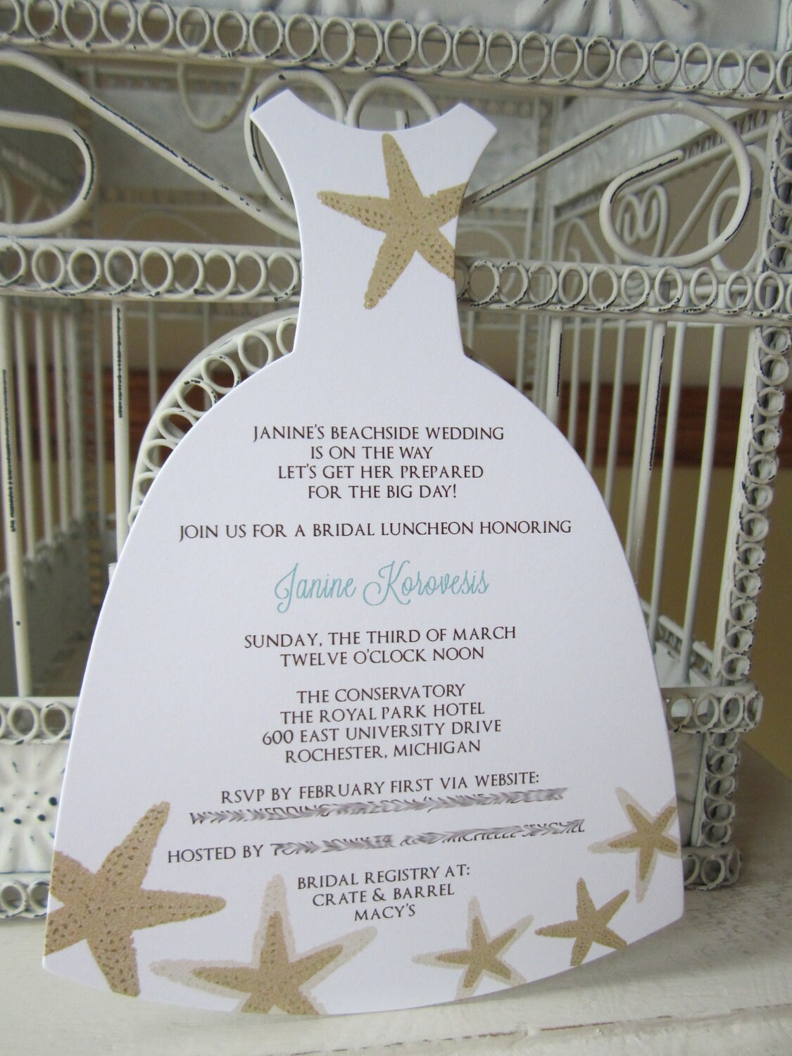 beach theme star fish bridal shower invitation custom dress etsy beach bridal shower invitations