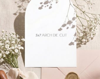 Arch Die Cut Cards 5x7, Blank White Cardstock, 110 lb Premium, DIY Invitations, Card Making Supplies, A7