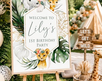 Wild One Welcome Sign, Custom 1st Birthday Welcome Sign, 18×24 Personalized