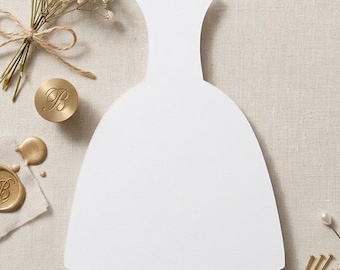 Blank Dress Die Cuts, Blank White Cardstock, 110 lb Premium, DIY Invitations, Card Making Supplies