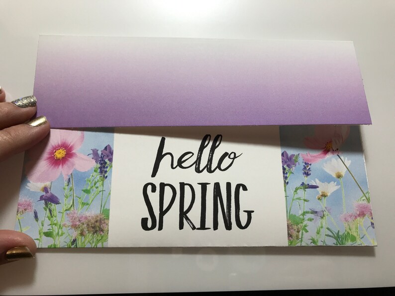 Hello Spring Floral Nail Set Gift Envelope or Peek-a-boo PDF