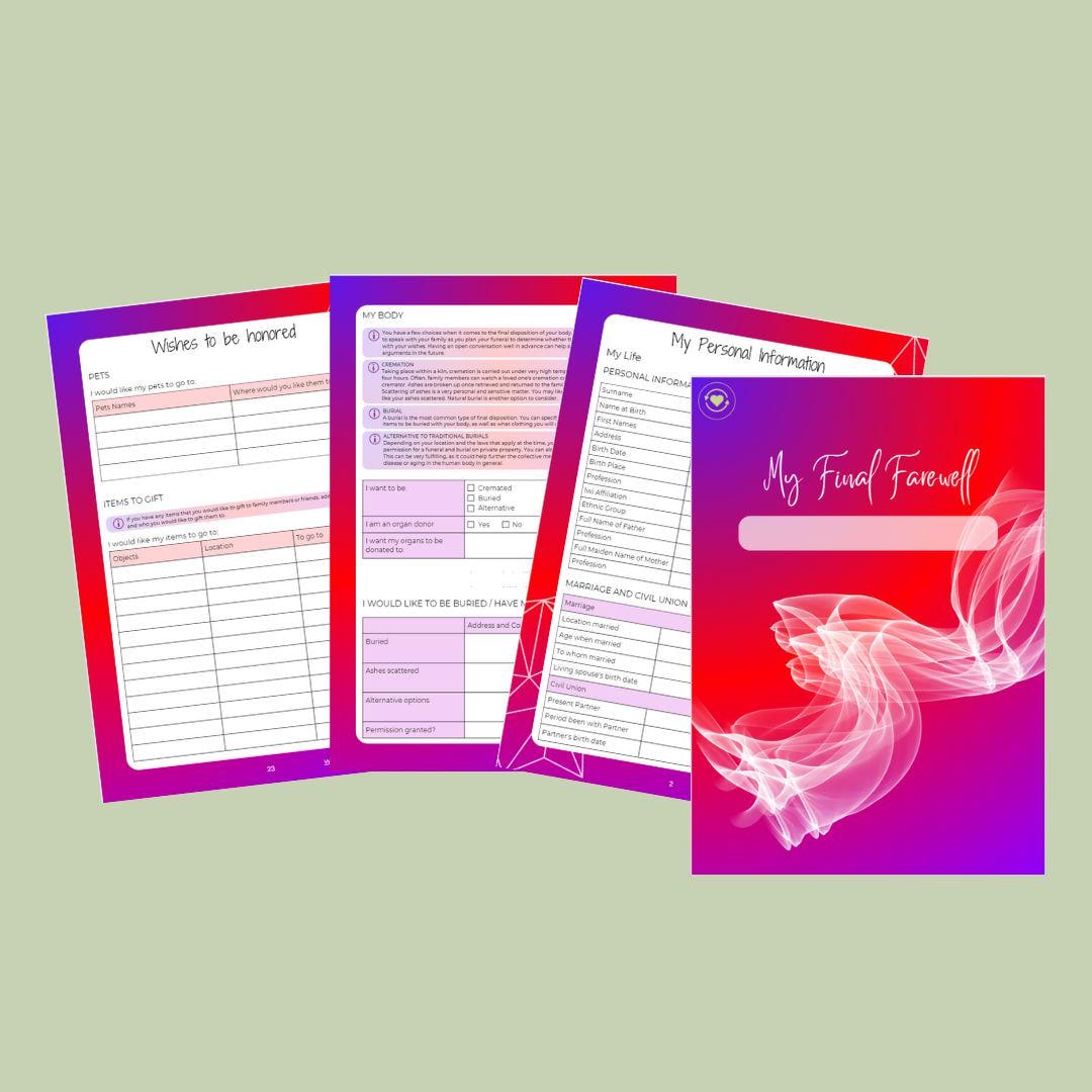 My Final Farewell™ Funeral Planning Booklet End of Life Planner