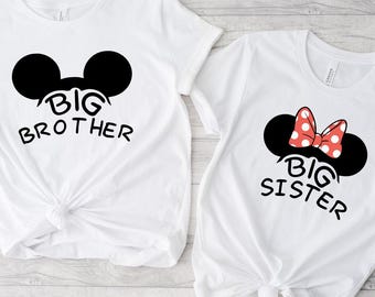 Disney Sister Shirt, Disney Brother Tshirt, Big Brother Mickey Shirt, Big Sister Minnie Shirt, Disney Big Sister, Disneyland Birthday Shirt