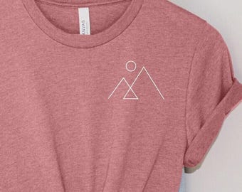 Minimalist Mountain Shirt, Mountain Silhouette Shirt, Adventure Awaits T-shirt, Camping Shirt, Aesthetics Shirt, Wanderlust Tee