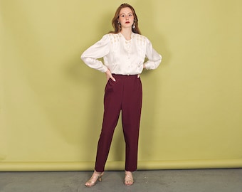 Wine Red Trousers - Etsy