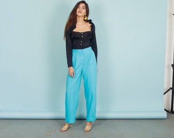 Aqua Blue Pants | Etsy India