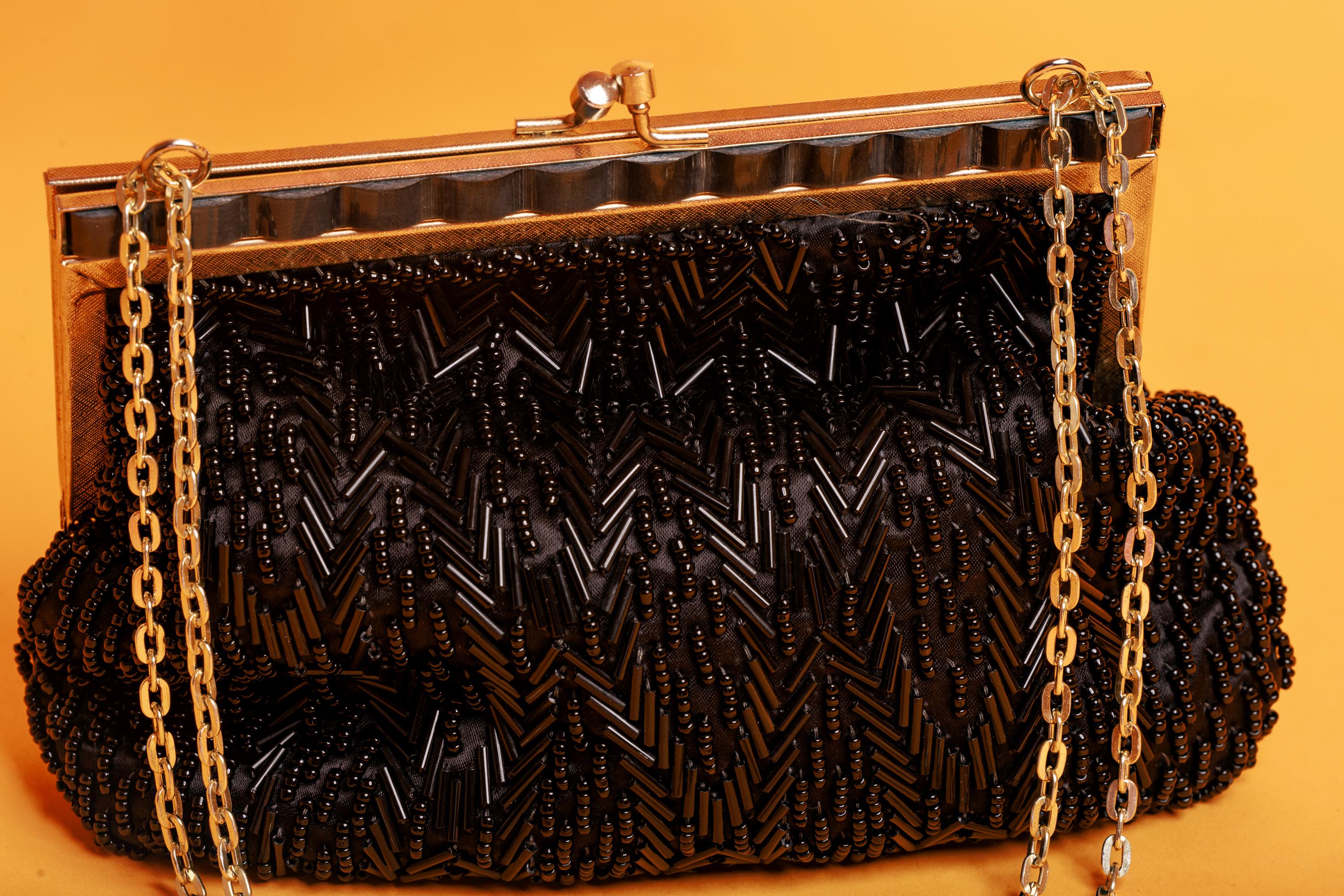 Sac En Perles De Bois Vintage Années 80 à Porter En Bandoulière