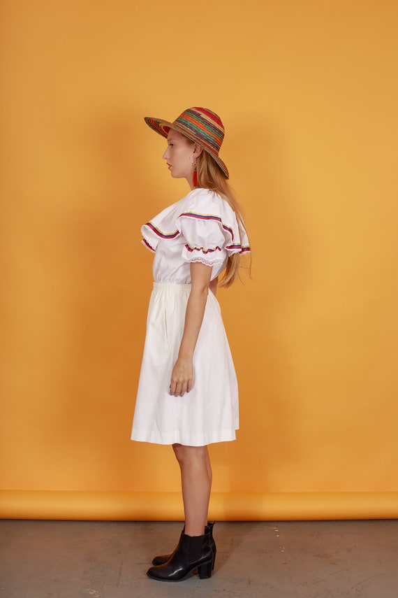 80s White High Waisted Skorts Vintage School Girl… - image 5