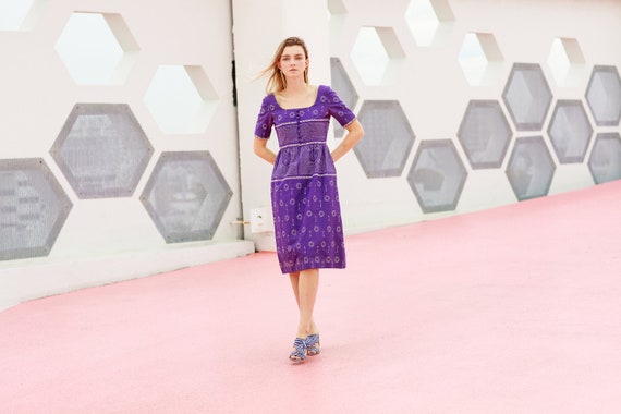 50s Purple Oscar De La Renta Designer Party Dress… - image 9