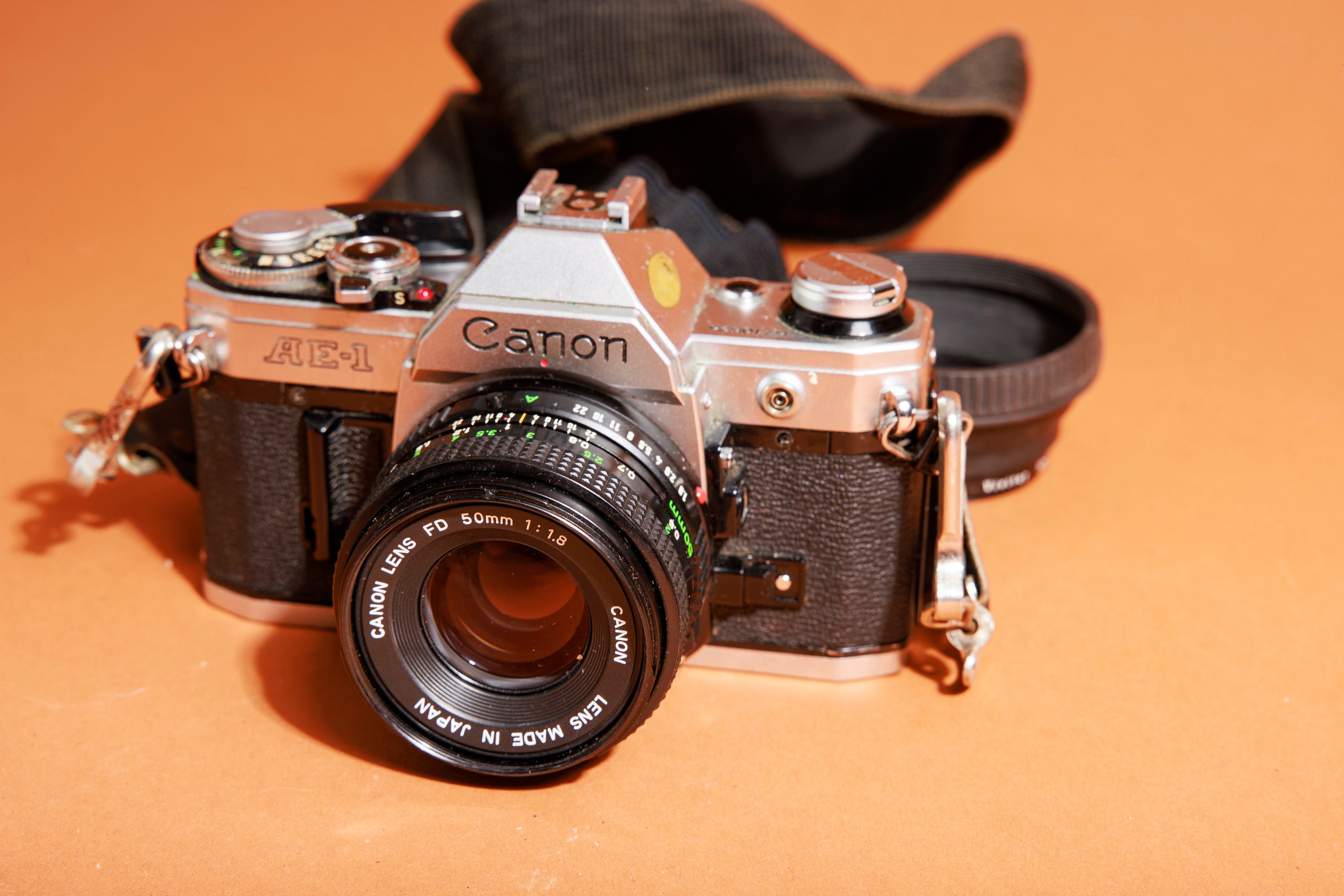 Vintage Black Grey Canon AE-1 FD 50mm 1.8 Lens 35mm SLR Film