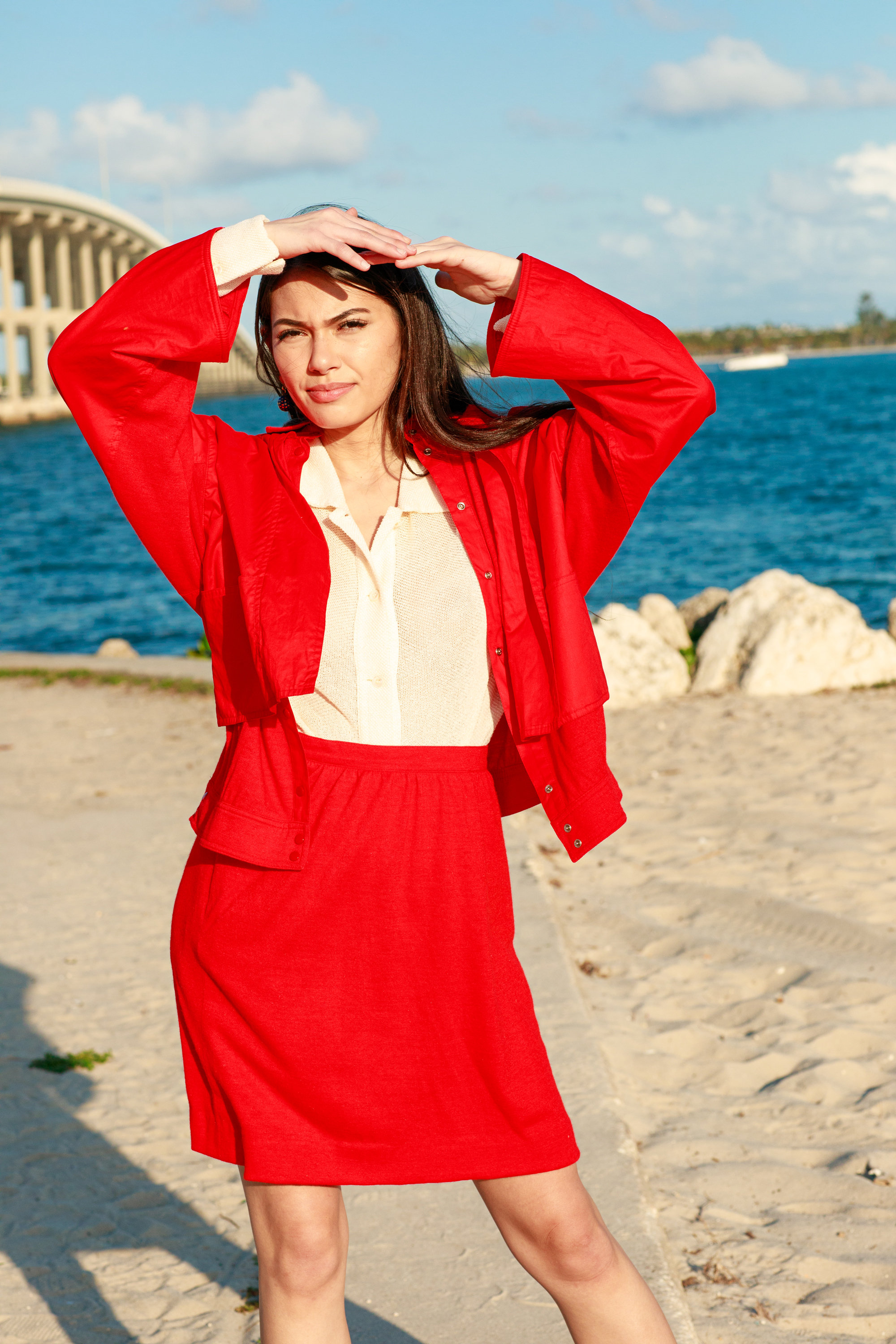 70s Bright Red Jacket Skirt Set Vintage Matching Two Piece Set - Etsy