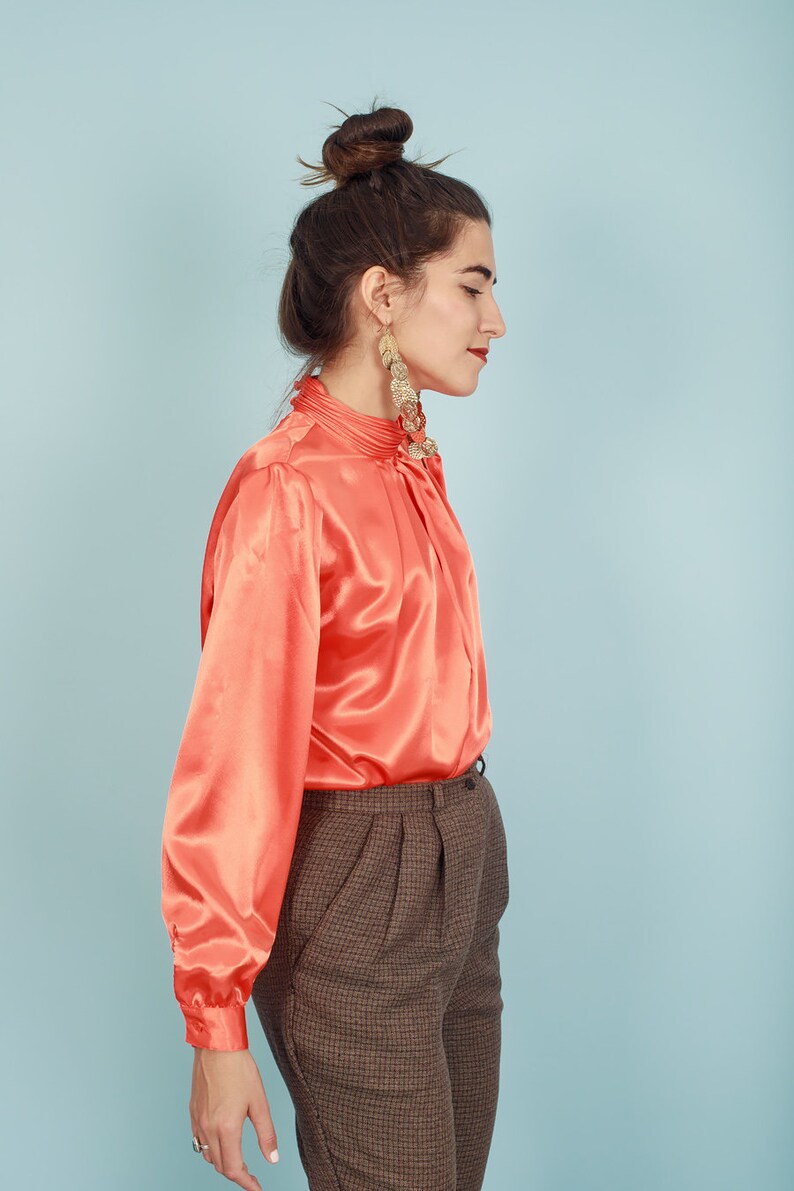 80s Dark Brown Plaid Soft Trousers Vintage Belted High Waisted Pants