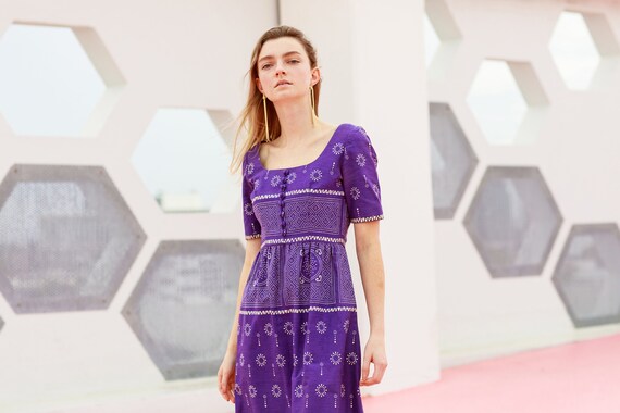 50s Purple Oscar De La Renta Designer Party Dress… - image 7