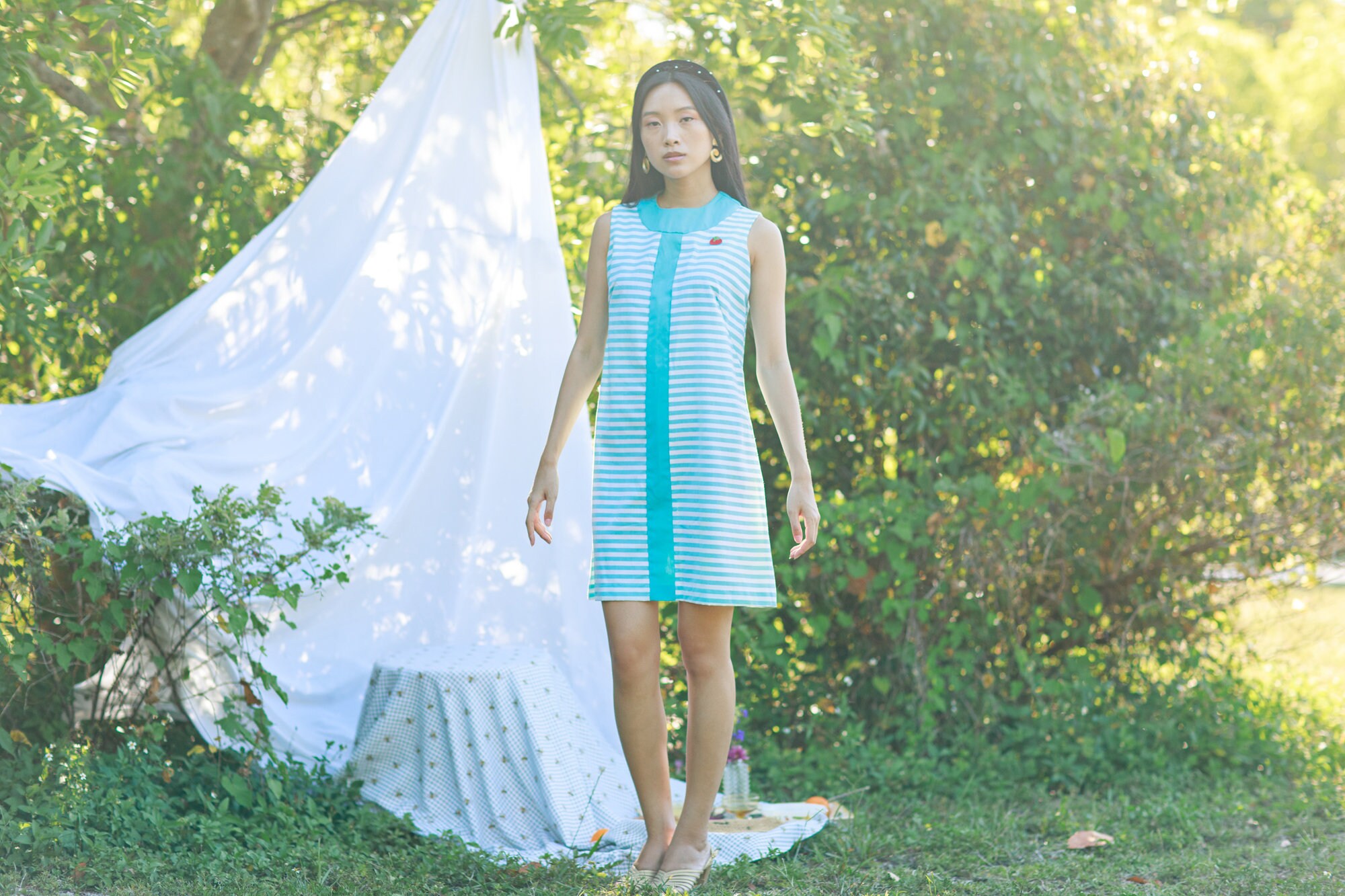 blue and white striped shift dress Blue & White Striped Dress - Collared Dress - Button-Up Dress