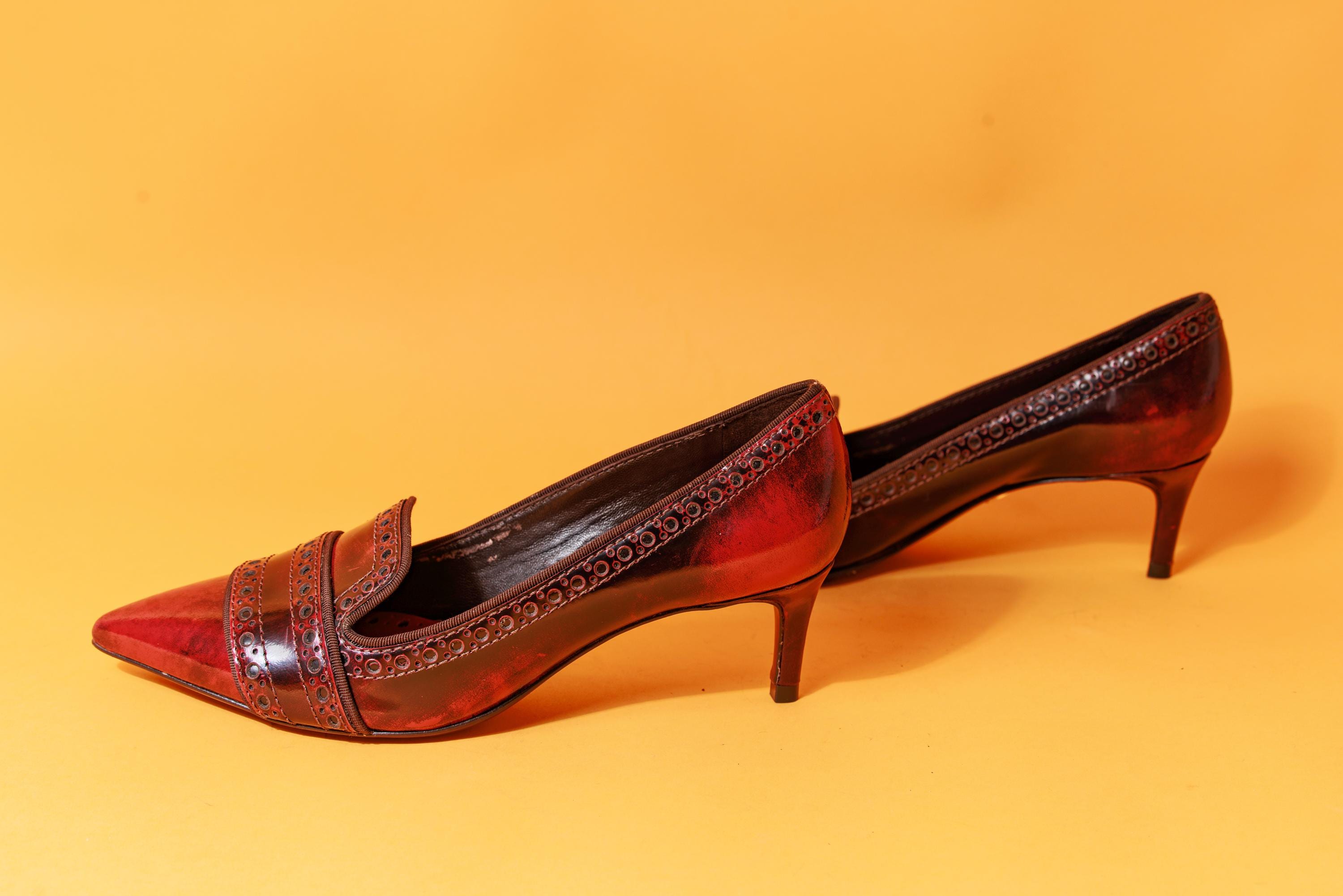 Burgundy Kitten Heel - Etsy