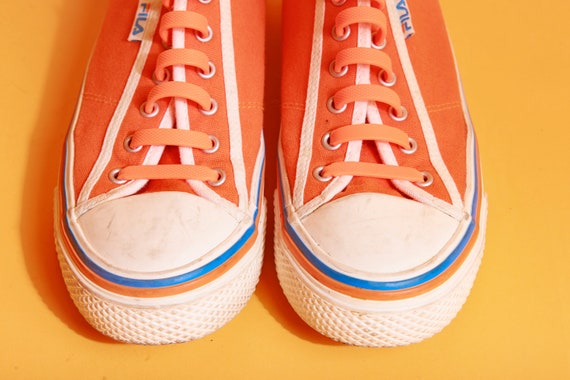 2000s Orange White Striped Fila Sneakers Vintage … - image 3