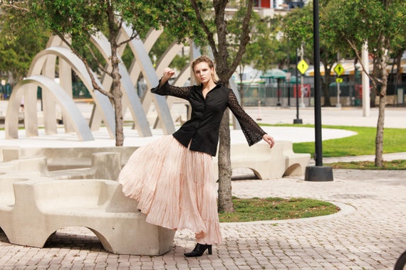 Jupe Femme Vintage à Volants Rose - Taille Unique - état Parfait