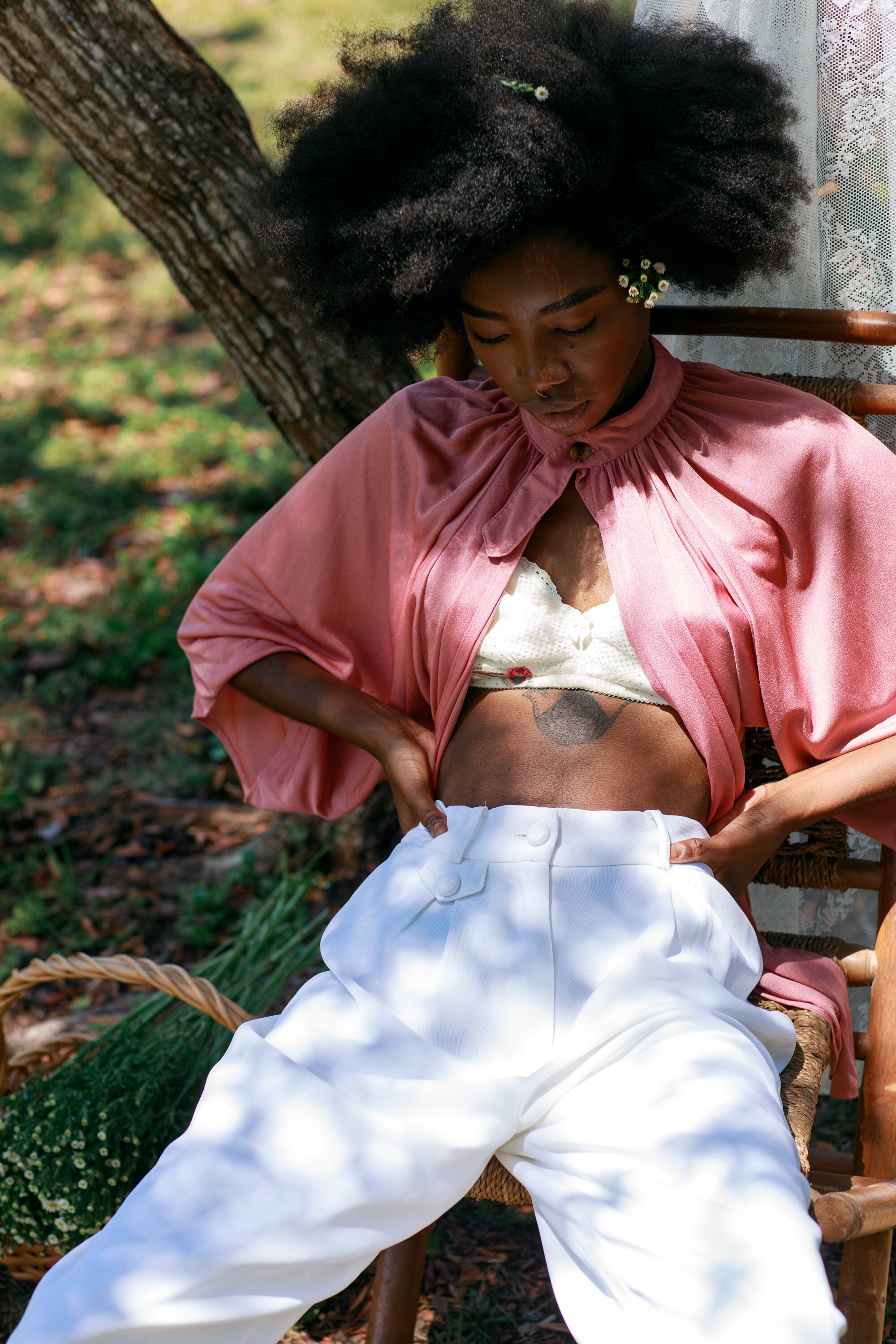 80s White High Waisted Oversize Trousers Vintage Rayon