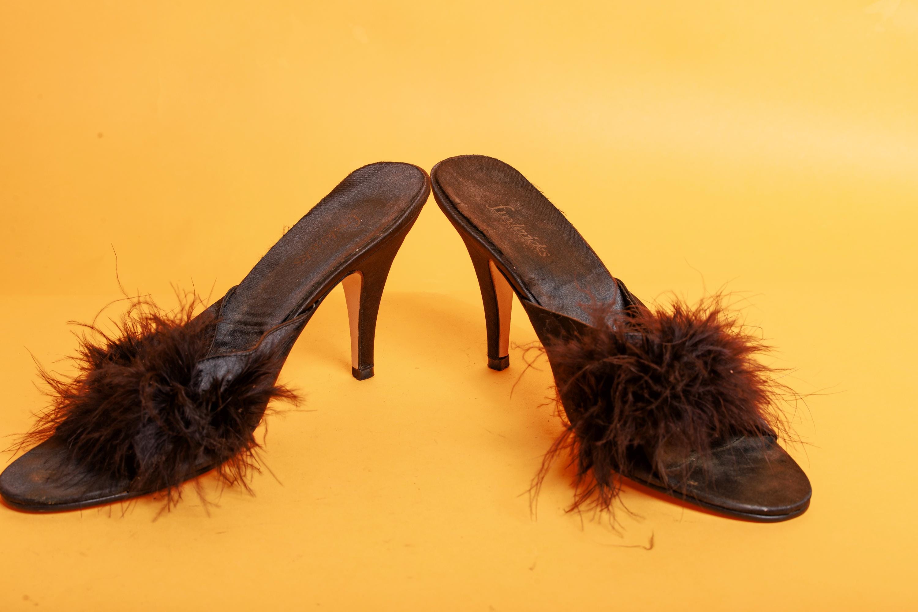 小物 2000s Black Feather Stole 90s 2000s Black Feather Retro Fredericks of Hollywood Heels
