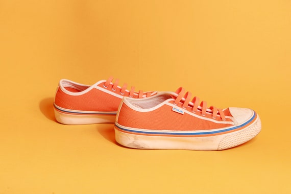 2000s Orange White Striped Fila Sneakers Vintage … - image 2
