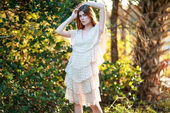 Chiffon tiered ruffle dress hotsell