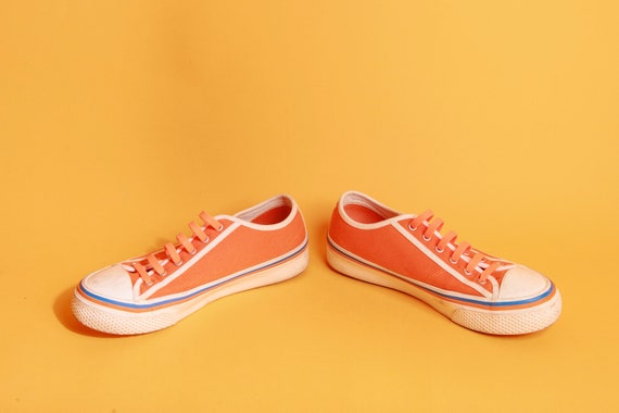 2000s Orange White Striped Fila Sneakers Vintage … - image 7